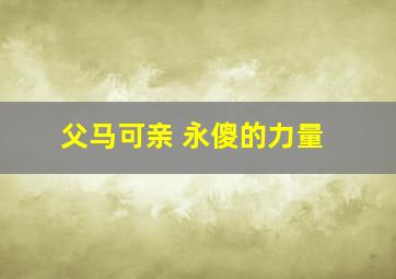 父马可亲 永傻的力量